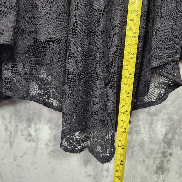 Torrid Dress Womens 10/00 Black Lace Asymmetric Flutter Sleeve Whimsigoth Party - Picture 12 of 12